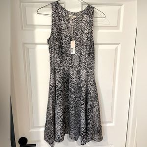 Rebecca Taylor - NWT sleeveless black and white silk dress abstract 6